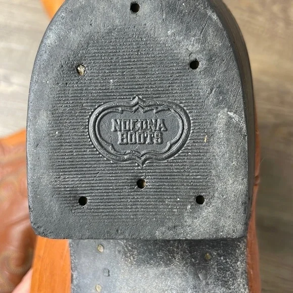 Nocona Men’s Brown Ostrich Western Cowboy Boots, size 9